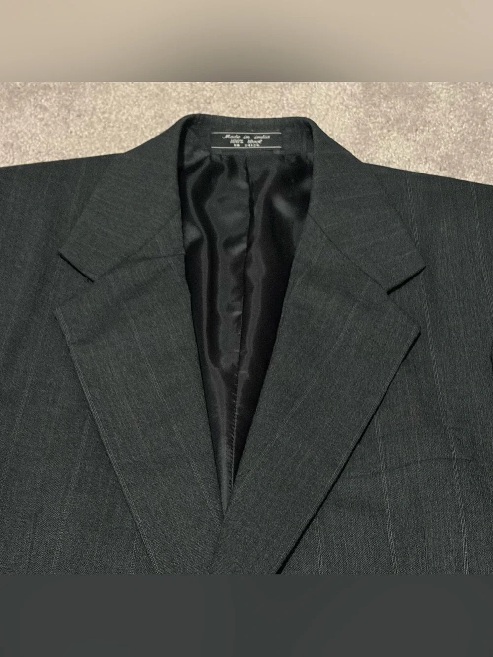Hardy Amies Black Pinstripe Suit Jacket 40R 100% Pure Wool